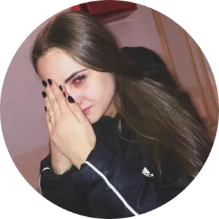 😢 chorando, triste, lágrimas, mulher, angustiada, chateada, emocional telegram sticker