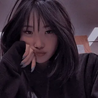 🤍 femme, portrait, asiatique, selfie, fille, cheveux, beauté telegram sticker