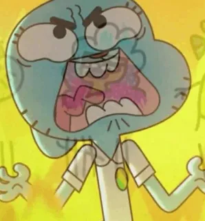 😁 Gumball Watterson The Amazing World of Gumball cartoon, gumball, angry, funny, amazing world of gumball whatsapp sticker