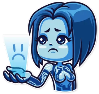 ☹ Cortana Halo cortana, halo, video game, character, sad telegram sticker
