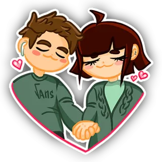 ❤️ Vans casal, amor, coração, desenho animado, romance, afeição, fofo whatsapp sticker