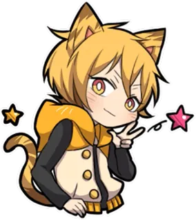 ✌ 고양이, 동물, 카와이, 귀여운, 평화 기호, 애니메이션, 만화 telegram sticker