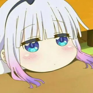 🙁 Kanna Kamui Miss Kobayashi's Dragon Maid anime, kanna kamui, miss kobayashi's dragon maid, kawaii, cute, chibi whatsapp sticker