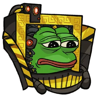 😞 Pepe the Frog pepe, frosch, internet meme, traurig, roboter telegram sticker