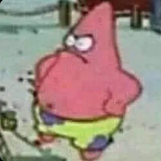 ⭐️ Patrick Star Spongebob Squarepants 뚱이, 스폰지밥, 만화, 화난, 밈, 캐릭터 telegram sticker