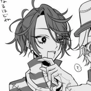 ☔️ なるほどね anime, manga, character, drawing, striped shirt telegram sticker