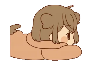 ☹️ Desenho animado, Fofo, Deitado, Anime, Mangá telegram sticker