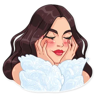 ☺️ mulher, retrato, beleza, ilustração, desenho animado telegram sticker