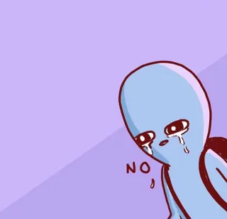😭 NO 泣く, 悲しい, 宇宙人, 漫画 telegram sticker