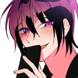 🌚 动漫, 漫画, 卡通, 紫色, 手机, 自拍 whatsapp sticker