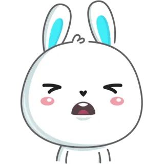 😔 Hase, Tier, süß, Aufkleber, Häschen, Cartoon telegram sticker
