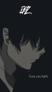💔 Fuck you faith Anime, sombre, Emo, triste, Dessin animé telegram sticker