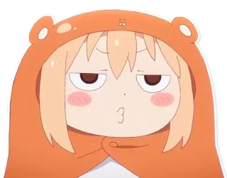 😐 anime, cartoon, cute, character, hoodie, bored, expression telegram sticker