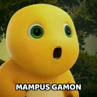 😡 MAMPUS GAMON Desenho animado, Dinossauro, Amarelo, Chocado, Surpreso, Expressão telegram sticker