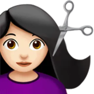 💇‍♀ haircut, emoji, scissors, hair, beauty telegram sticker