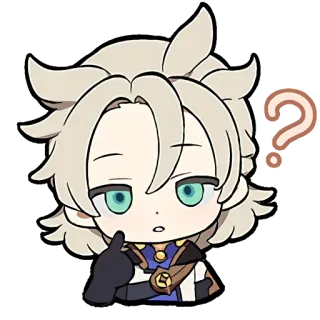 ❔ Albedo Genshin Impact videospiel, charakter, genshin impact, albedo, aufkleber, frage whatsapp sticker