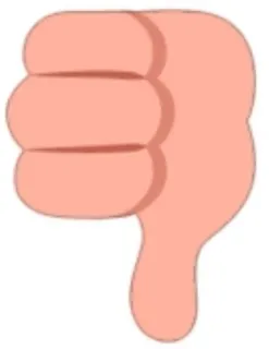 👎 Pollice verso il basso, Non mi piace, Gesto della mano, Negativo telegram sticker