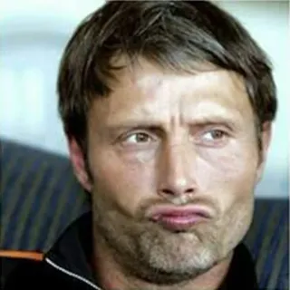 😘 Mads Mikkelsen 俳優, 男性, ポートレート, 顔, 真剣 telegram sticker