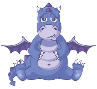 🙁 дракон, милый, мультфильм, животное, фэнтези whatsapp sticker