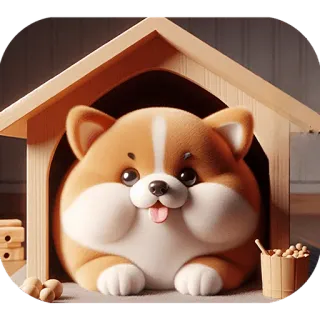 🐶 cachorro, corgi, fofo, filhote, animal, desenho animado, casinha de cachorro telegram sticker