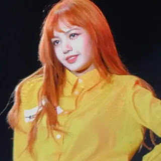 🌘 Lisa K-pop, Lisa, cantante, amarillo, retrato, mujer, música, ídolo telegram sticker