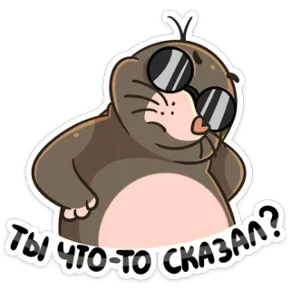 ⁉️ Ты что-то сказал? neo, occhiali da sole, cartone animato, animale, adesivo whatsapp sticker
