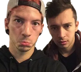 😦 twentyonepilots, muzikanten, band, duo, tylerjoseph, joshdun telegram sticker