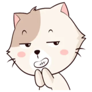 😏 chat, mignon, animal, sticker, dessin animé, narquois telegram sticker