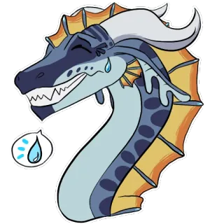 😅 draak, zee, water, huilen, blij, cartoon, sticker telegram sticker