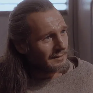💫 Qui-Gon Jinn Star Wars Qui-Gon Jinn, Star Wars, Liam Neeson, Jedi, character, movie, sci-fi telegram sticker