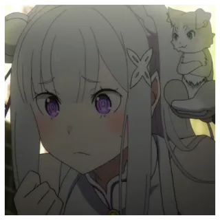 🐇 Emilia Re:Zero Anime, Lindo, Chica, Re:Zero, Emilia whatsapp sticker