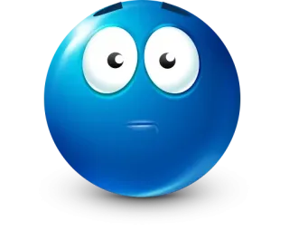 🤩 Emoji, Azul, Cara, Expresión, Confundido, Preocupado whatsapp sticker