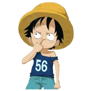 🤨 Luffy One Piece anime, monkey d luffy, straw hat, one piece, cartoon, character, pirate telegram sticker