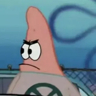✨ Patrick Star Spongebob Squarepants 뚱이, 스폰지밥, 만화, 화난, 웃긴 telegram sticker
