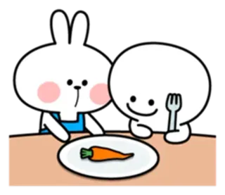 🥕 coelho, cenoura, fofo, comendo, feliz, animal telegram sticker