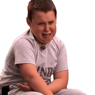 😢 悲しい, 泣く, 不機嫌, 少年 telegram sticker