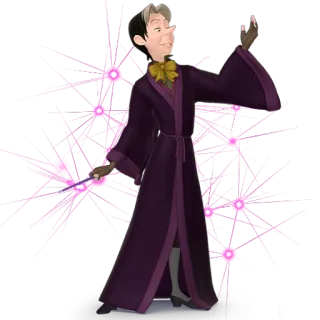 👿 Cedric Sofia the First Cedric, sorcier, magie, robe violette, personnage de dessin animé, magicien telegram sticker