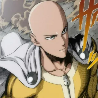 📎 Saitama One-Punch Man saitama, one punch man, anime, manga, héroe, calvo telegram sticker
