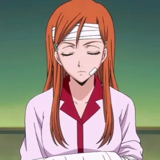 😑 Orihime Inoue Bleach anime, bandage, Bleach, Orihime Inoue, character, woman telegram sticker