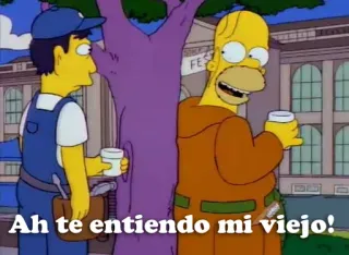 👍 Homer Simpson The Simpsons Ah te entiendo mi viejo! 만화, 유머, 스페인어, 심슨, 노인, 이해 telegram sticker