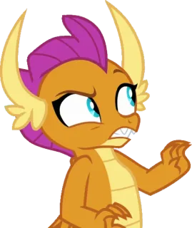 😱 Smolder My Little Pony cartoon, dragon, animal, fantasy, pony telegram sticker