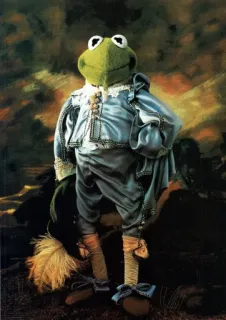 🌟 Kermit the Frog Kermit, Frosch, Porträt, Kunst, Muppets, Figur, Digitale Kunst whatsapp sticker