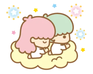 😑 Little Twin Stars kawaii, estrelas, gêmeos, fofo, sanrio, pastel telegram sticker
