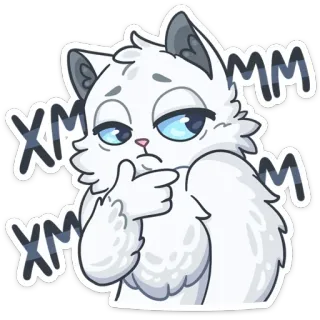 🤔 XMM cat, sticker, cute, thinking, animal telegram sticker