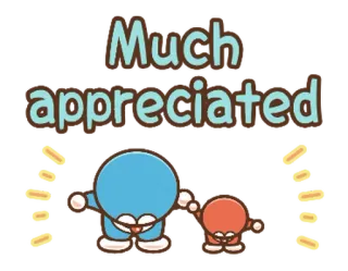 🔵 Much appreciated grazie, gratitudine, espressione, apprezzamento whatsapp sticker