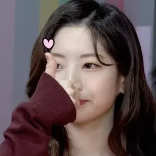 💗 woman, korean, finger heart, love, asian, cute, smile whatsapp sticker