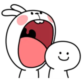 😋 rabbit, cartoon, cute, animal, sticker telegram sticker