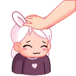 ☺️ coniglio, carino, kawaii, anime, pacca sulla testa, adorabile telegram sticker