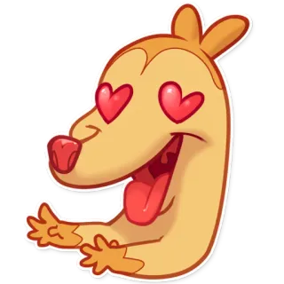 😍 cane, amore, cuore, cartone animato, animale, emoji telegram sticker