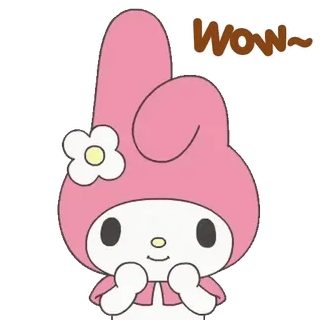 😊 My Melody WOW~ My Melody, Sanrio, lindo, dibujos animados, kawaii, personaje telegram sticker